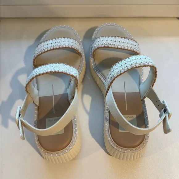 Dolce Vita Neutral Cream Braided-Strap Platform Sandals - Picture 5 of 6